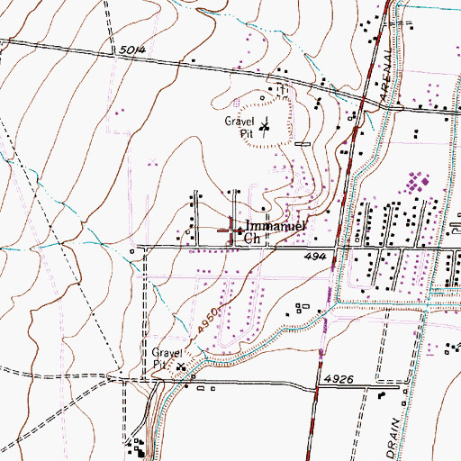 Topographic Map of Immanuel Church, NM