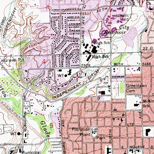 Topographic Map of Independent Ditch, NM