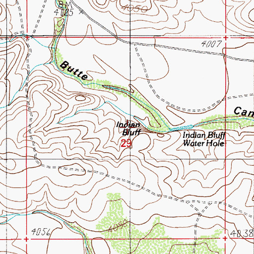 Topographic Map of Indian Bluff, NM