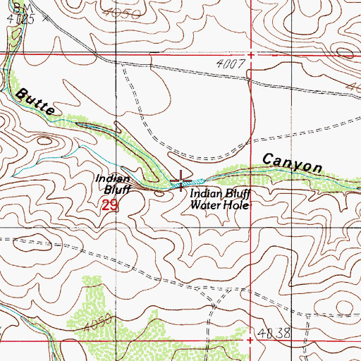 Topographic Map of Indian Bluff Water Hole, NM