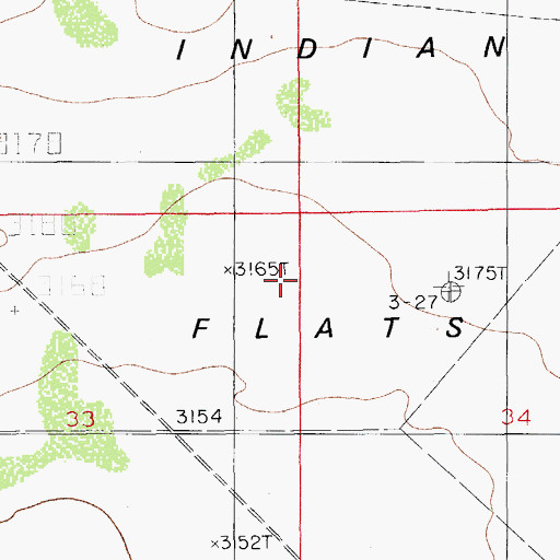Topographic Map of Indian Flats, NM