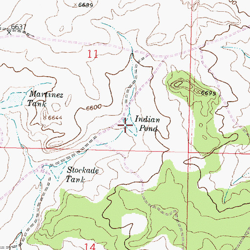 Topographic Map of Indian Pond, NM