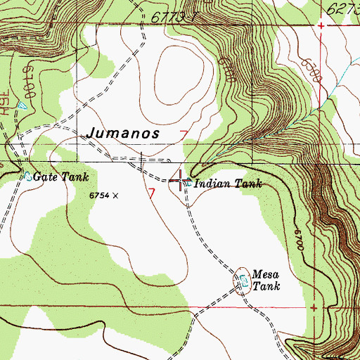 Topographic Map of Indian Tank, NM
