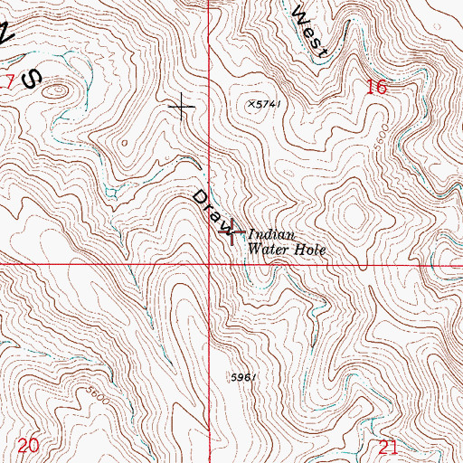 Topographic Map of Indian Water Hole, NM