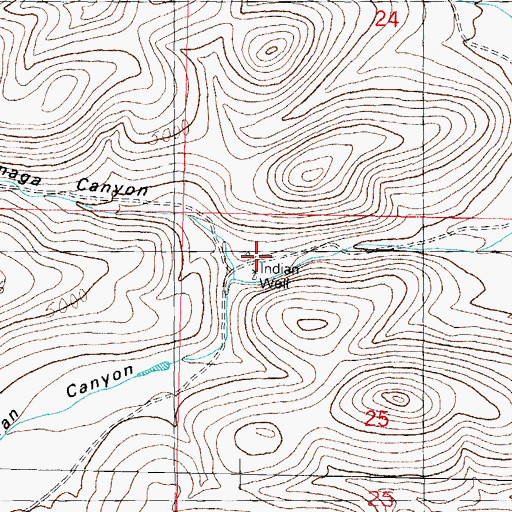 Topographic Map of Indian Well, NM