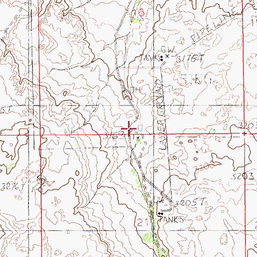 Topographic Map of Indian Well, NM