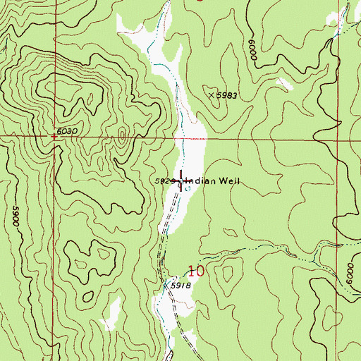 Topographic Map of Indian Well, NM