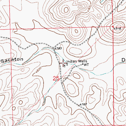 Topographic Map of Indian Wells, NM