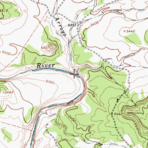 Topographic Map of Indio Arroyo, NM