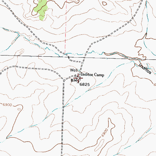 Topographic Map of Inditos Camp, NM