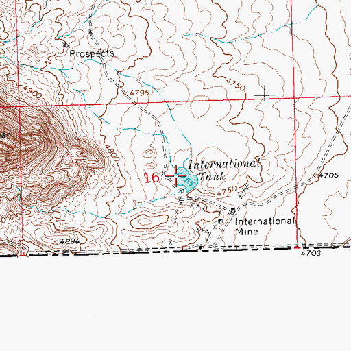 Topographic Map of International Tank, NM