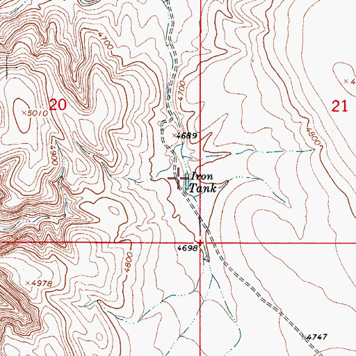Topographic Map of Iron Tank, NM