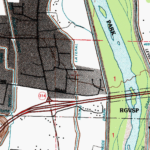 Topographic Map of Isleta Indian Lateral, NM