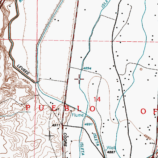 Topographic Map of Isleta Lateral, NM