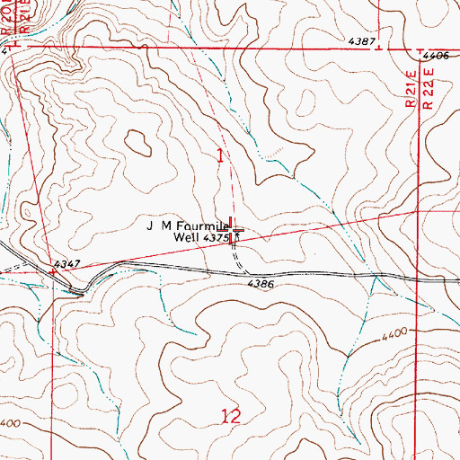 Topographic Map of J M Fourmile Well, NM