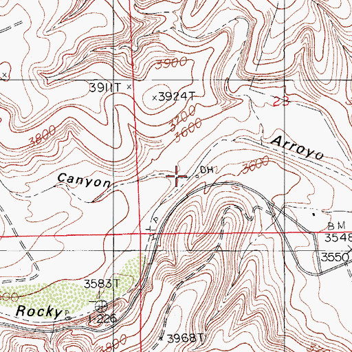 Topographic Map of J Staple Canyon, NM