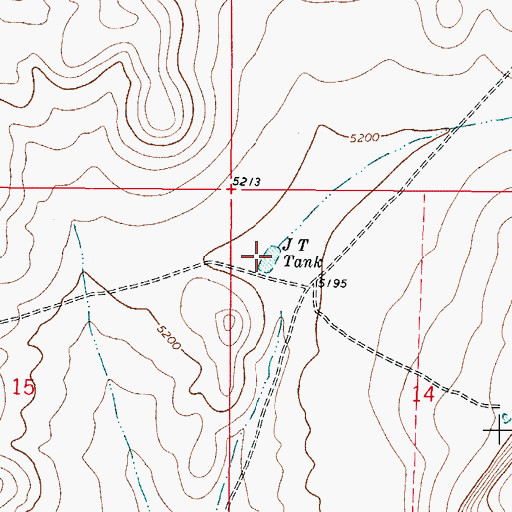 Topographic Map of J T Tank, NM