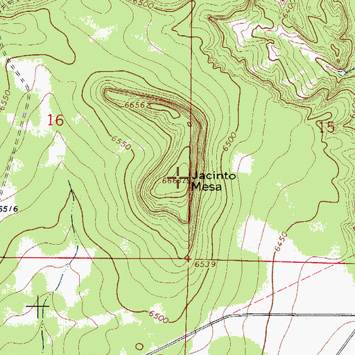 Topographic Map of Jacinto Mesa, NM