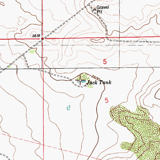 Topographic Map of Jack Tank, NM