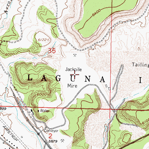 Topographic Map of Jackpile Mine, NM