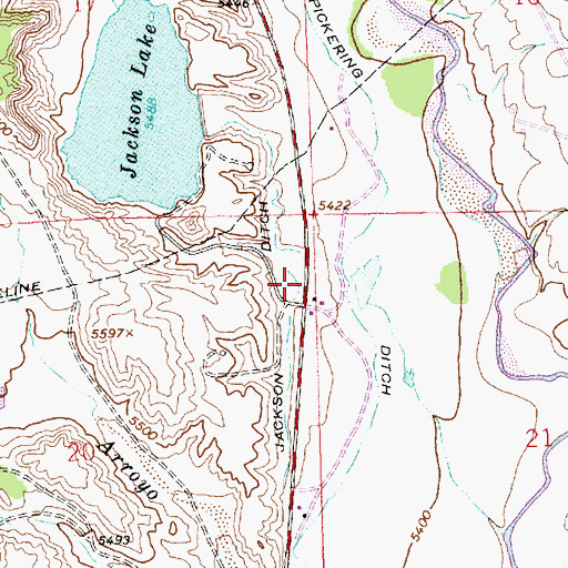 Topographic Map of Jackson Ditch, NM