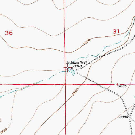 Topographic Map of Jackson Well, NM