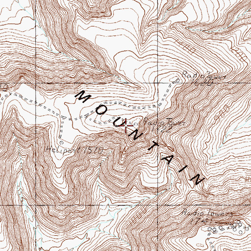 Topographic Map of Oatman Mountain, AZ
