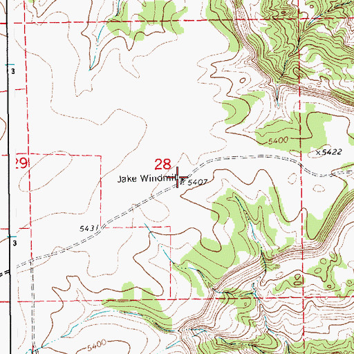 Topographic Map of Jake Windmill, NM