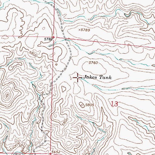 Topographic Map of Jakes Tank, NM