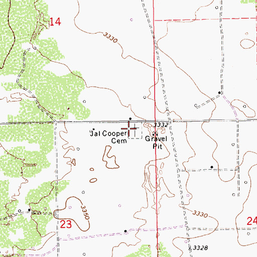 Topographic Map of Jal Cooper Cemetery, NM