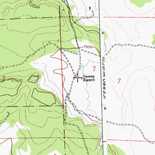 Topographic Map of James Ranch, NM