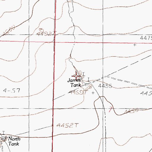 Topographic Map of James Tank, NM