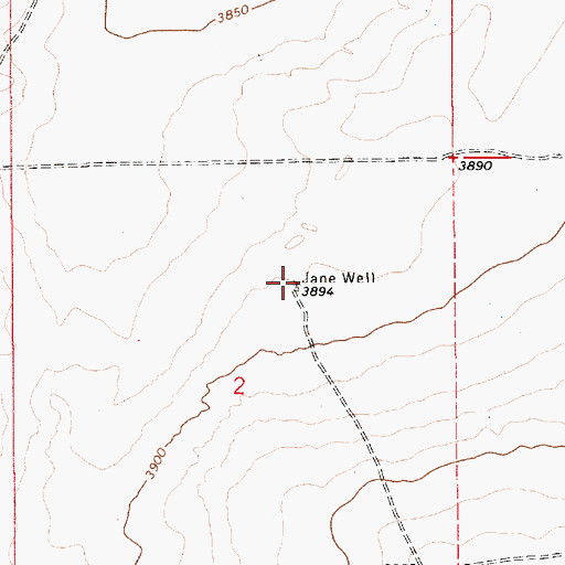 Topographic Map of Jane Well, NM