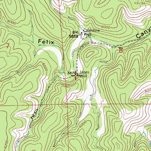 Topographic Map of Janes Well, NM