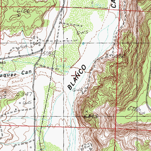 Topographic Map of Jacquez Canyon, NM