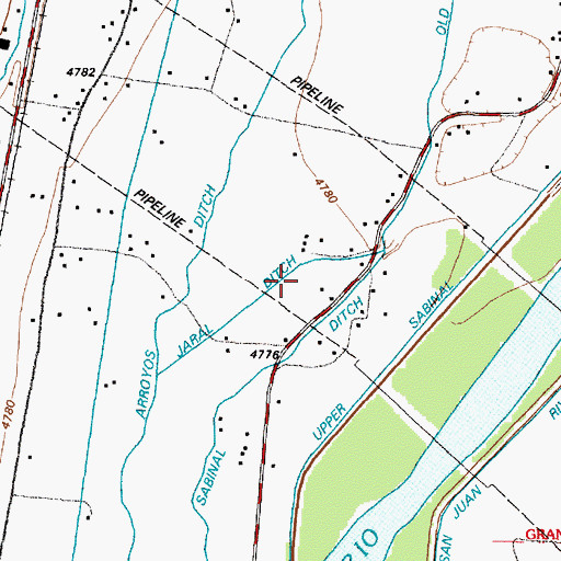 Topographic Map of Jaral Ditch, NM