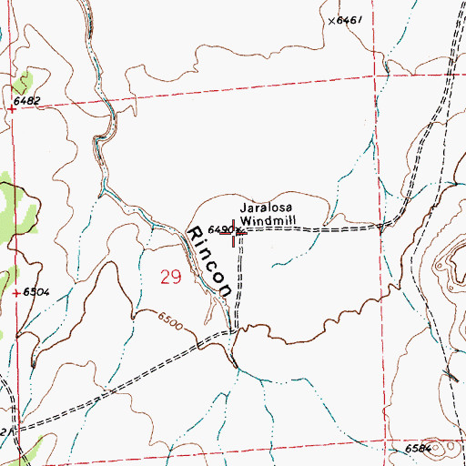Topographic Map of Jaralosa Windmill, NM