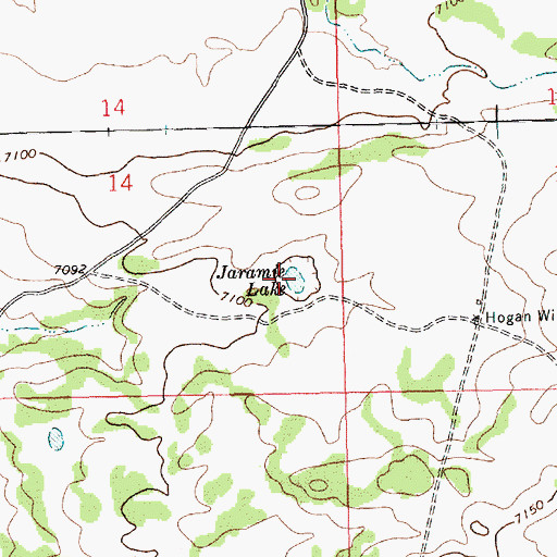 Topographic Map of Jaramie Lake, NM