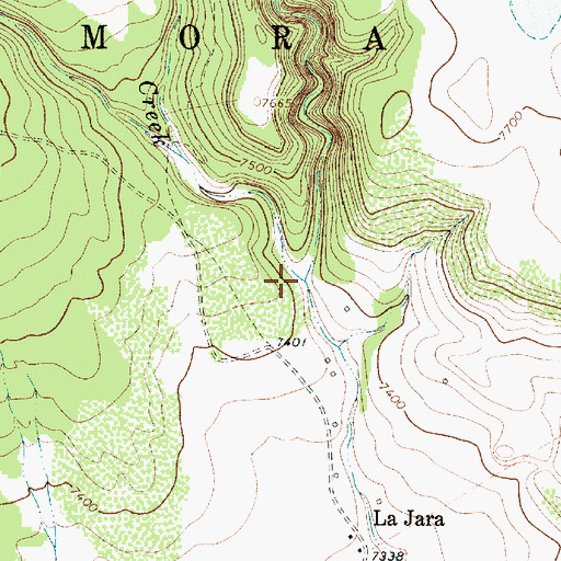 Topographic Map of Jarosa Creek, NM