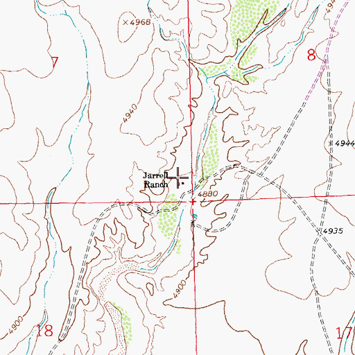 Topographic Map of Jarrell Ranch, NM