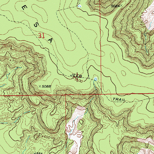 Topographic Map of Jeep Trail, NM