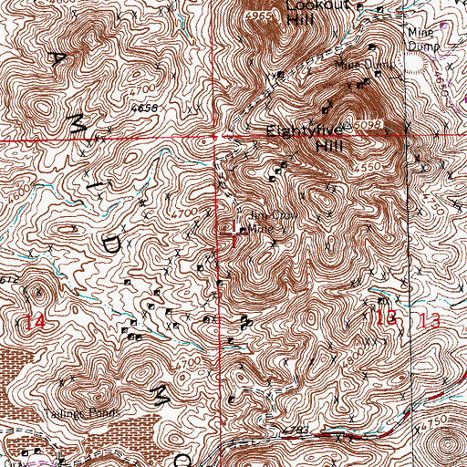 Topographic Map of Jim Crow Mine, NM