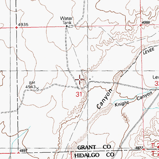 Topographic Map of Jim Cureton Ranch, NM