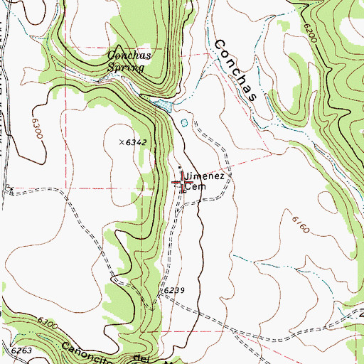 Topographic Map of Jimenez Cemetery, NM