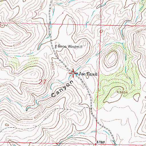 Topographic Map of Joe Tank, NM