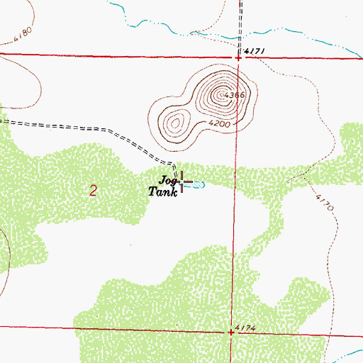 Topographic Map of Jog Tank, NM