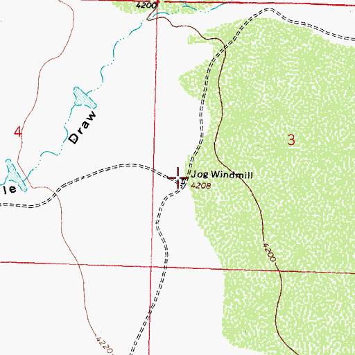 Topographic Map of Jog Windmill, NM
