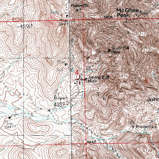 Topographic Map of Johnny Bull Mine, NM