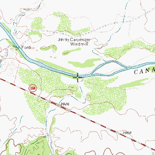 Topographic Map of Johnson Creek, NM