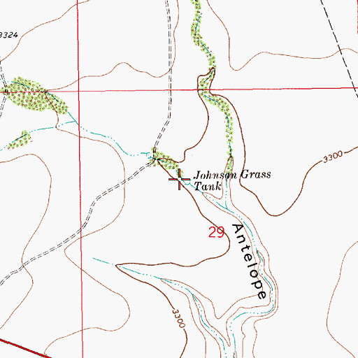 Topographic Map of Johnson Grass Tank, NM